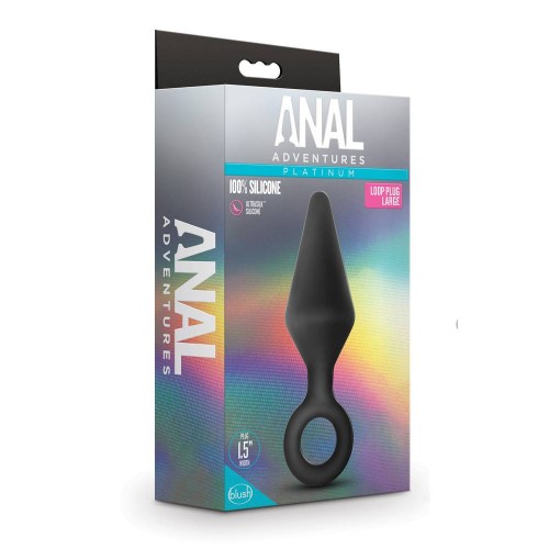 Blush Anal Adventures Platinum Silicone Loop Plug Large Black 13.3cm