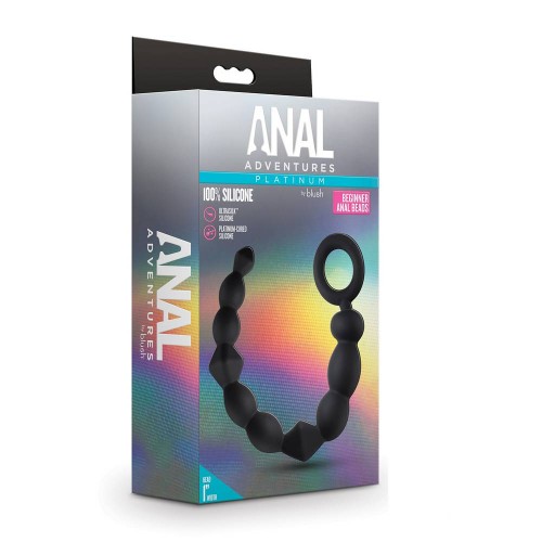 Μαύρες Πρωκτικές Μπίλιες Σιλικόνης - Blush Anal Adventures Platinum Silicone Beginner Anal Beads Black 24.7cm