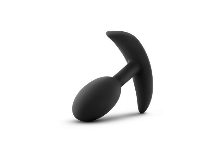 Μαύρη Πρωκτική Σφήνα Με Βαρίδι - Blush Anal Adventures Silicone Vibra Slim Plug Small Black 8.8cm