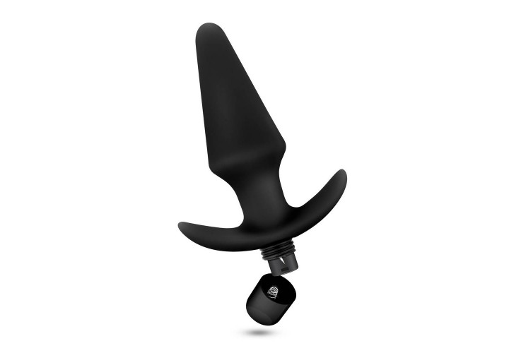 Μαύρη Δονούμενη Σφήνα 10 Ταχυτήτων - Blush Anal Adventures Platinum Silicone Vibrating Plug Black 12.7cm