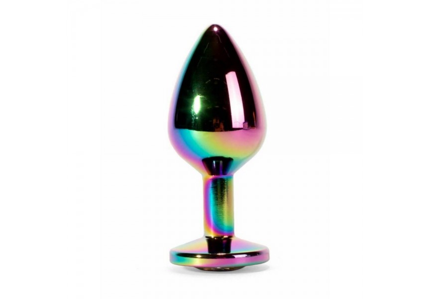 Πολύχρωμη Μεταλλική Σφήνα Με Κόσμημα - X Men Secret Shine Metal Butt Plug Rainbow Large