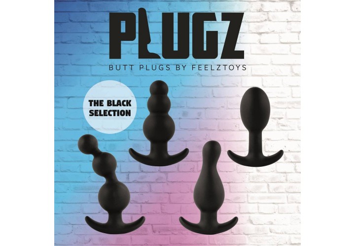 Μαύρη Πρωκτική Σφήνα Σιλικόνης - Feelztoys Plugz Butt Plug Black Nr.1