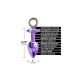 Μεταλλική Σφήνα Με Κόσμημα & Χειροπέδες - Nixie Metal Butt Plug & Furry Handcuff Set Medium Purple Metallic