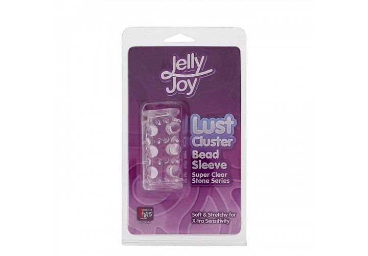 Διάφανο Κάλυμμα Πέους Με Κουκκίδες - Dream Toys Jelly Joy Lust Cluster Clear 7cm