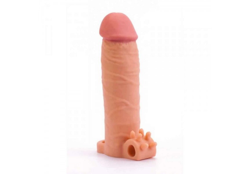 Ρεαλιστικό Προσθετικό Κάλυμμα Πέους Με Δόνηση - Lovetoy Pleasure X Tender Vibrating Penis Sleeve No.1 Flesh 17.8cm