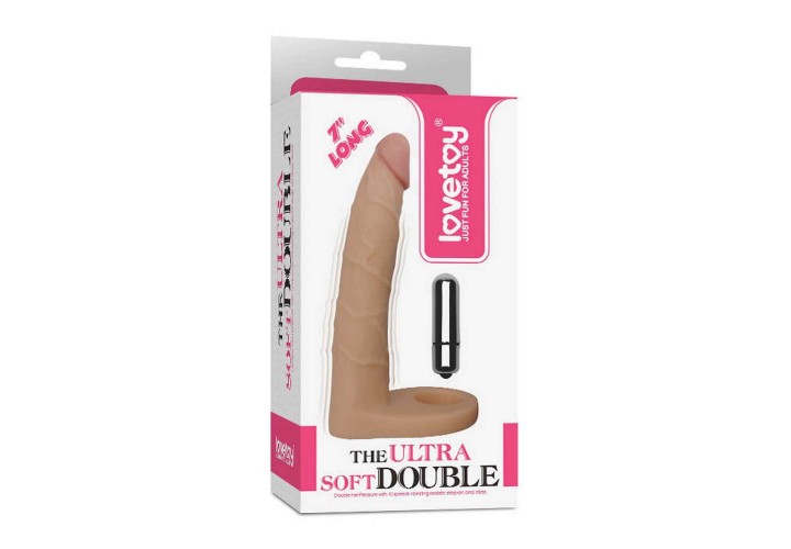 Ρεαλιστικό Ομοίωμα Με Δόνηση Για Διπλή Διείσδυση - Lovetoy The Ultra Soft Vibrating Double 17.8cm