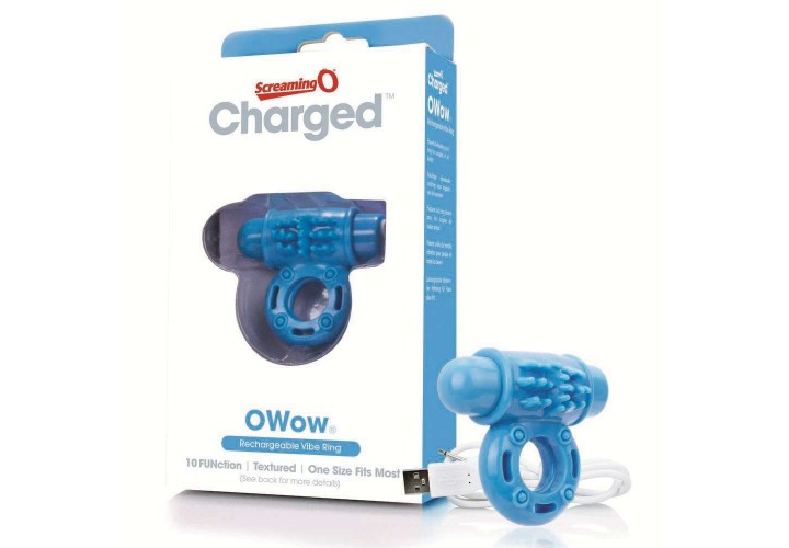 Γαλάζιο Επαναφορτιζόμενο Δαχτυλίδι Πέους - Charged Owow Vibe Cockring Blue