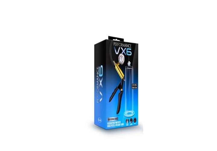 Αντλία Μεγέθυνσης Πέους Με Μανόμετρο - Blush Performance VX6 Vacuum Penis Pump Clear 22.8cm