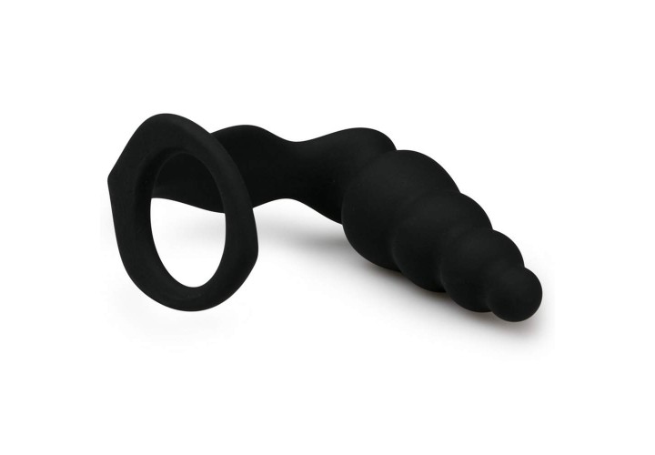 Δαχτυλίδι Πέους Με Πρωκτική Σφήνα - Cock Ring With Ribbed Anal Plug