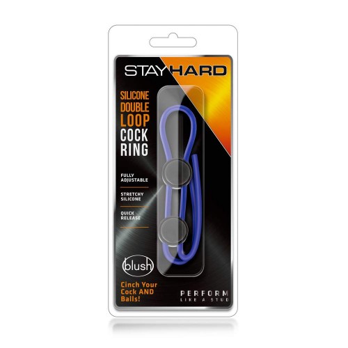 Ρυθμιζόμενο Δαχτυλίδι Πέους & Όρχεων – Stay Hard Double Loop Cock Ring Blue