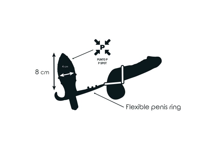 Addicted Toys Anal Plug With Double Black Ring 12cm