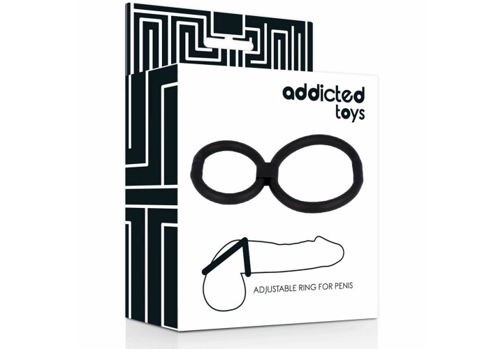 Μαύρο Διπλό Δαχτυλίδι Πέους - Addicted Toys Adjustable Rings For Penis