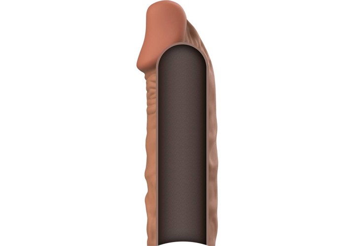 Ρεαλιστικό Κάλυμμα Επέκτασης Πέους - Virilxl Penis Extender Extra Comfort Sleeve V5 Brown