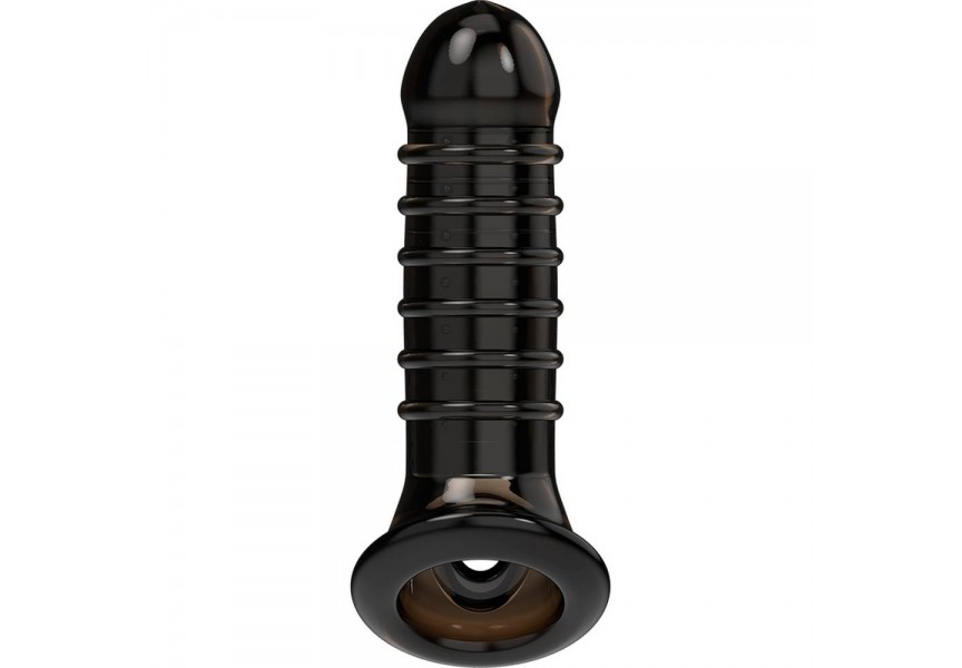 Μαύρο Κάλυμμα Επέκτασης Πέους Με Ραβδώσεις - Virilxl Penis Extender Extra Comfort Sleeve V15 Black