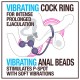 Δονούμενο Δαχτυλίδι Πέους & Πρωκτικές Μπίλιες Με Βαρίδιο - Anal Adventures Anal Bead With C Ring