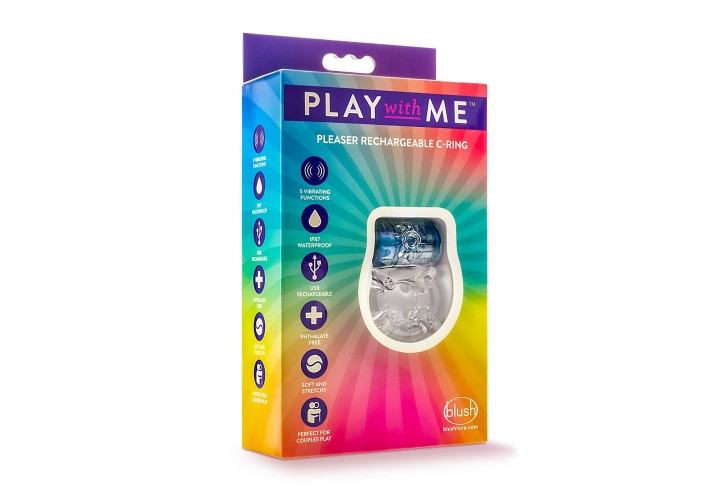 Blush Play With Me Pleaser Rechargeable C Ring Blue