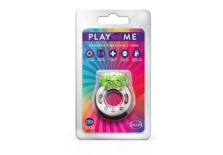 Blush Play With Me Arouser Vibrating C Ring Green