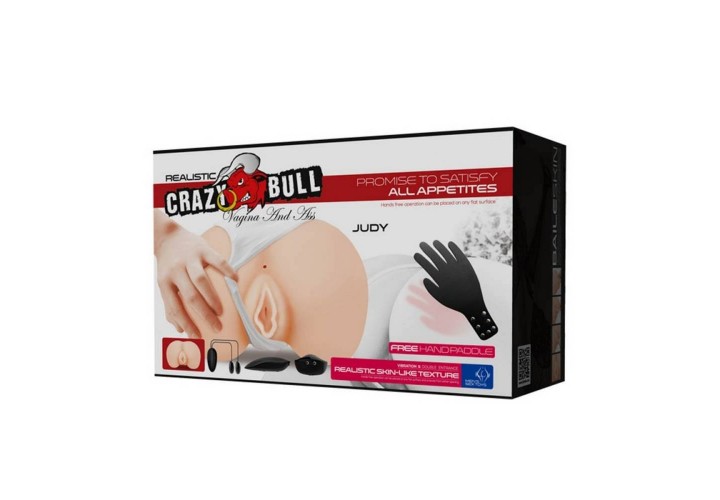 Γυναικείο Ομοίωμα Με Δόνηση - Crazy Bull Judy Vibrating Vagina & Ass