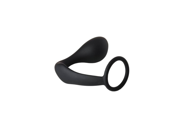 Μαύρη Πρωκτική Σφήνα Με Δαχτυλίδι - Dream Toys Fantasstic Anal Plug With Cockring Black 12cm