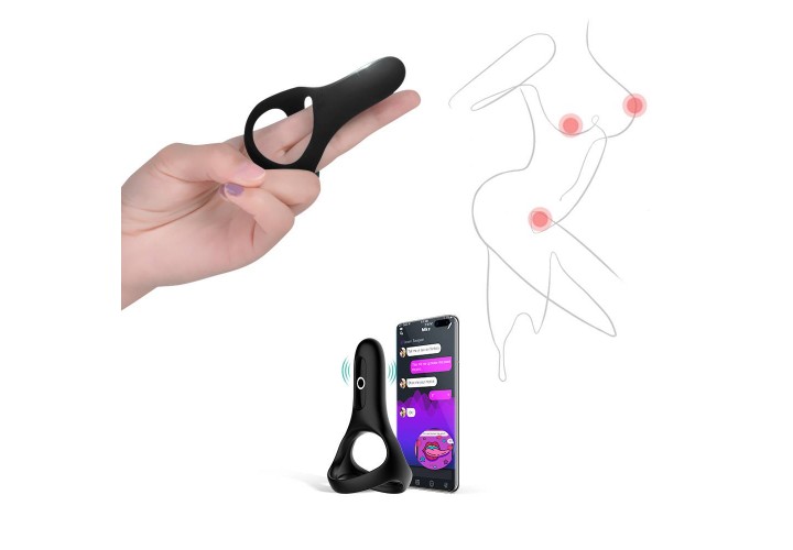 Ασύρματο Δαχτυλίδι Πέους Με Εφαρμογή Κινητού - Magic Motion Rise Smart Wearable Cock Ring Black