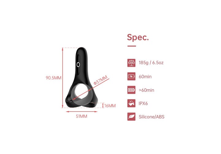 Magic Motion Rise Smart Wearable Cock Ring Black