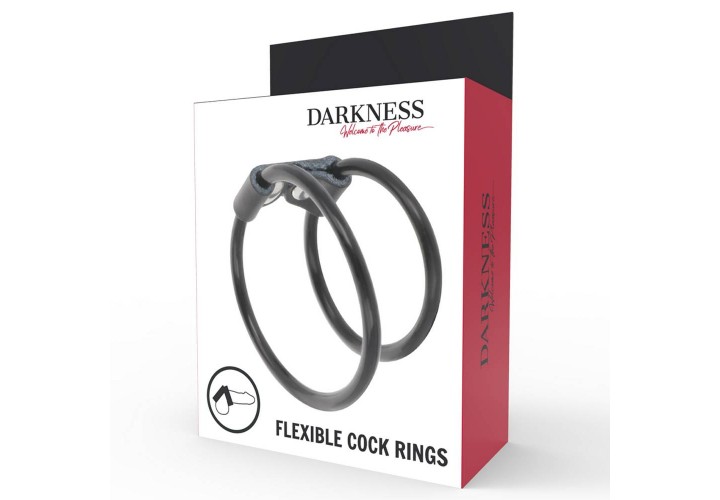 Ελαστικό Δαχτυλίδι Πέους & Όρχεων - Darkness Leather Double Cock Ring