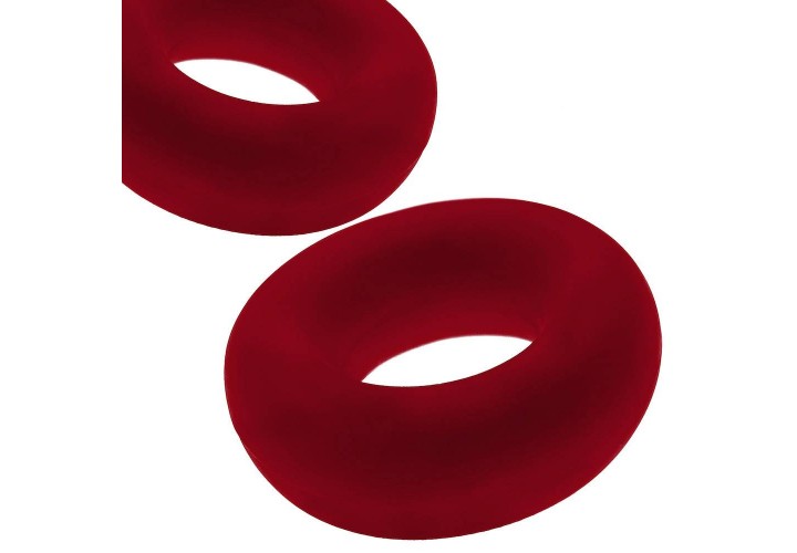 Κόκκινα Δαχτυλίδια Πέους Σιλικόνης - Hünkyjunk Stiffy Cockring 2Pack Cherry Ice