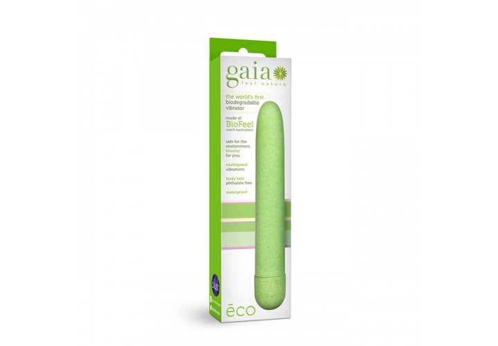 Πράσινος Οικολογικός Κλασικός Δονητής - Gaia Eco Green 15cm