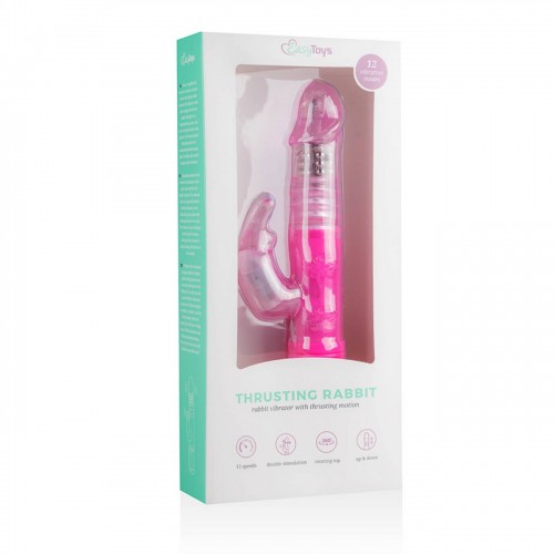 Ροζ Δονητής Rabbit Με Κίνηση Πάνω Κάτω - EasyToys Thrusting Rabbit Vibrator Pink 25cm