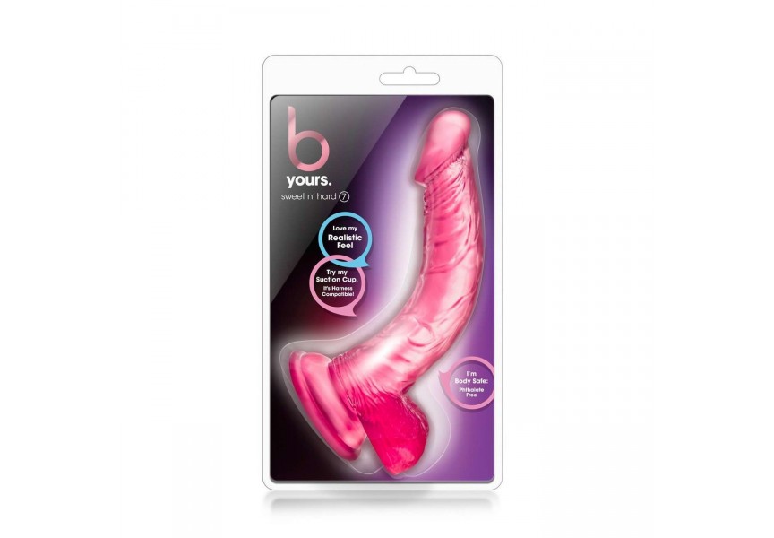 Ροζ Ρεαλιστικό Πέος Με Βεντούζα - B Yours Sweet N Hard 7 Pink 21.5cm