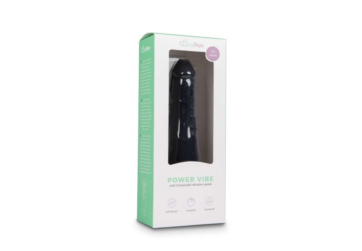 Easy Toys Silicone Realistic Vibrator Black 19cm