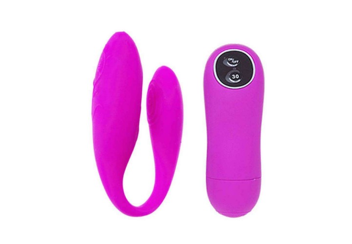 Ασύρματος Διπλός Δονητής  Ζευγαριών 30 Ταχυτήτων - Chad Silicone Couples Vibrator Purple