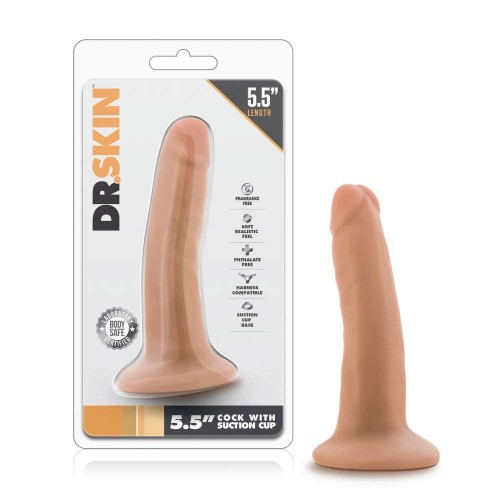 Μπεζ Μικρό Ρεαλιστικό Πέος - Dr. Skin Cock With Suction Cup Vanilla 13.9cm