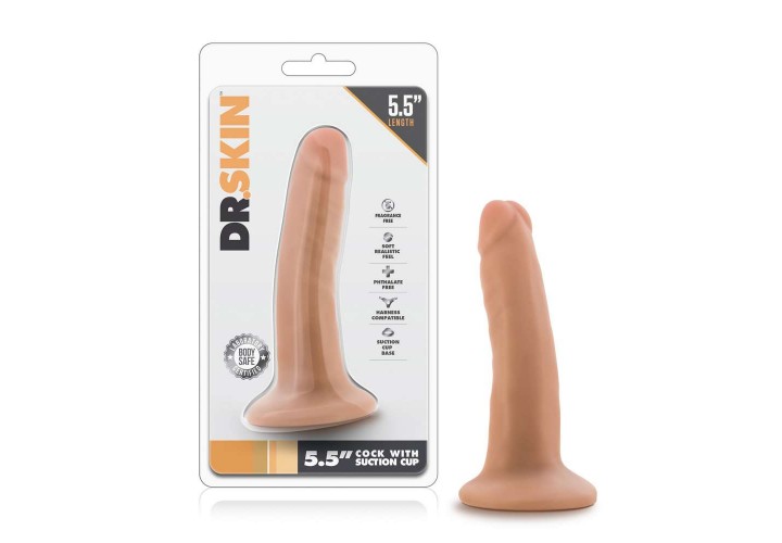 Μπεζ Μικρό Ρεαλιστικό Πέος - Dr. Skin Cock With Suction Cup Vanilla 13.9cm
