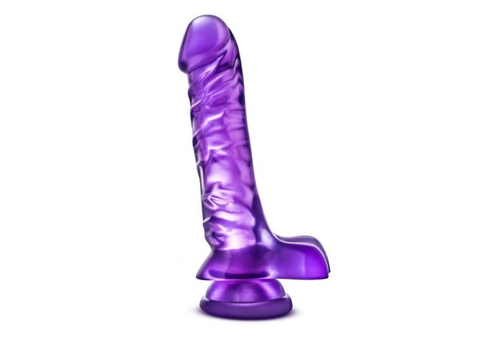 Μωβ Ομοίωμα Πέους Με Βεντούζα - Basic 8 Dildo With Balls Purple 23cm