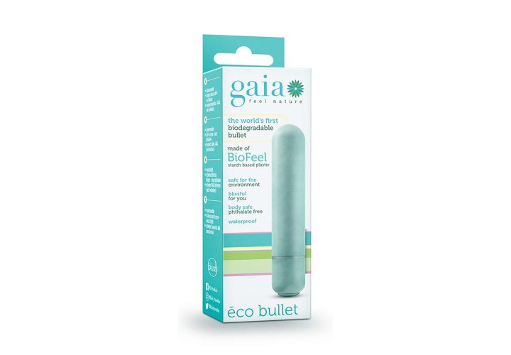 Μπλε Οικολογικός Μίνι Δονητής - Gaia Eco Vibrating Bullet Blue 9cm