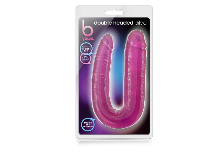 Ροζ Ομοίωμα Πέους Για Διπλή Διείσδυση - B Yours Double Headed Dildo Pink 21cm
