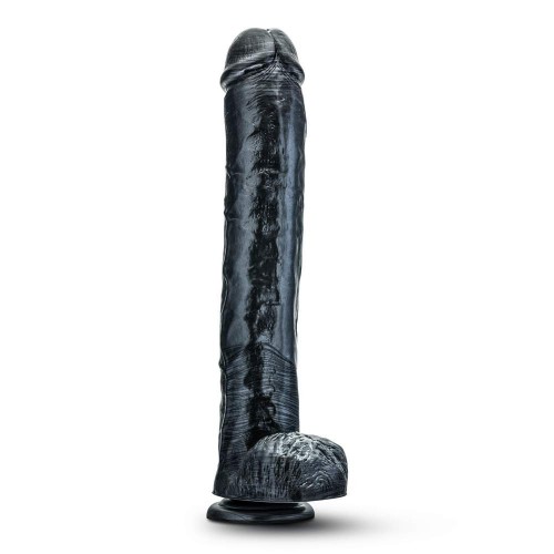 Μεγάλο Ομοίωμα Πέους Με Βεντουζα - Blush Jet Dark Steel Carbon Metallic Dildo Black 35.5cm