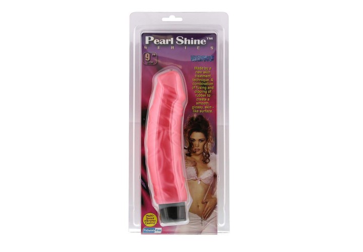 Ροζ Μεγάλος Ρεαλιστικός Δονητής - Pearl Shine Vibrator Pink 23cm