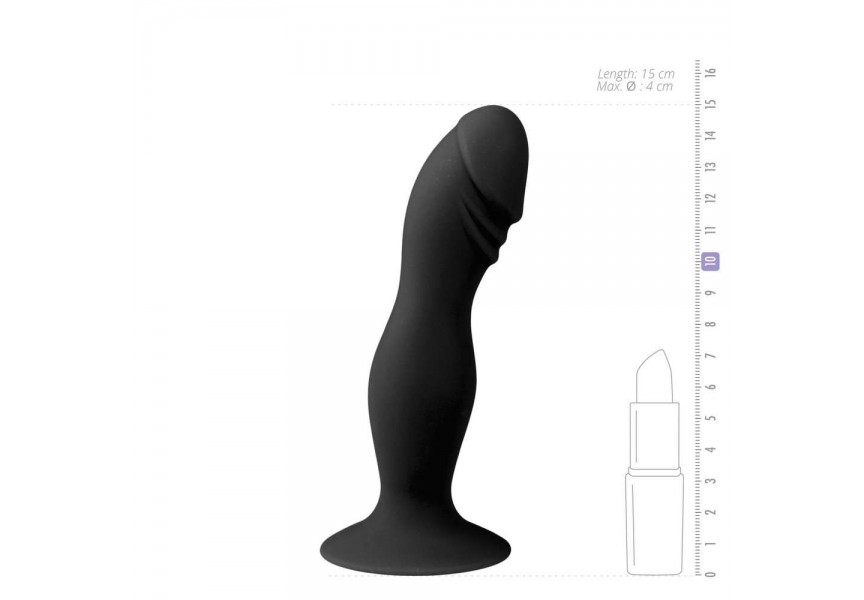 Easytoys Silicone Suction Cup Dildo Black 15cm