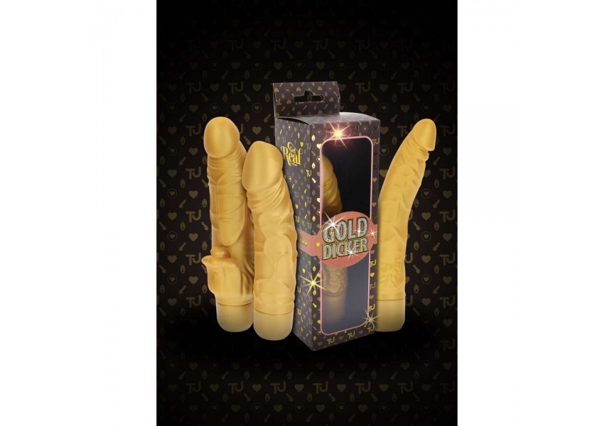 ToyJoy Get Real Gold Dicker Stim Vibrator 22cm