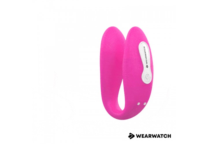 Ασύρματος Δονητής Ζευγαριών Σιλικόνης 7 Ταχυτήτων - Wearwatch Dual Pleasure Wireless Techology Watchme Fuchsia Aquamarine