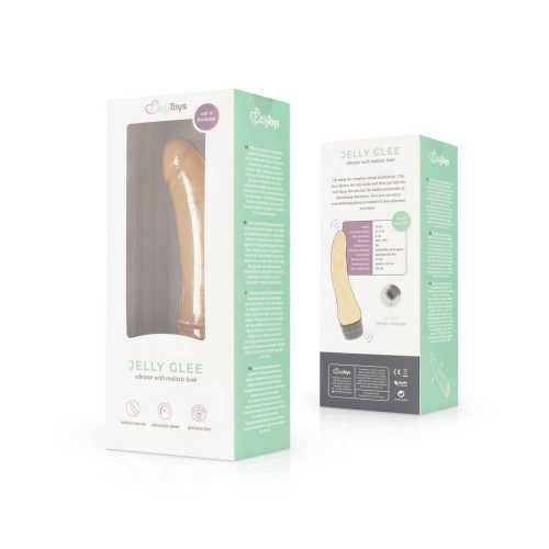 Ρεαλιστικός Δονητής - Easytoys Jelly Glee Realistic Vibrator Beige 19cm