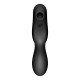 Μαύρος Δονητής Σιλικόνης Με Παλμικό Αναρροφητή - Satisfyer Curvy Trinity 2 Air Pulse Vibrator Black 16.8cm