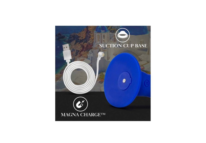 Μπλε Δονητής Σιλικόνης Με Βεντούζα 10 Ταχυτήτων - Impressions Santorini Blue 17cm