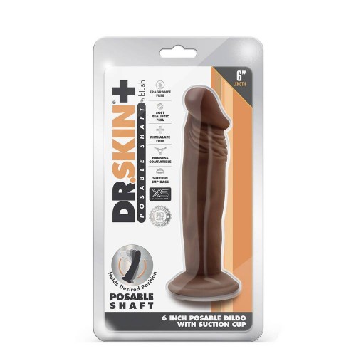 Dr Skin Plus Posable Dildo Chocolate 16.5cm