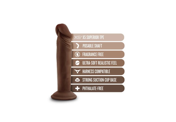 Dr Skin Plus Posable Dildo Chocolate 16.5cm
