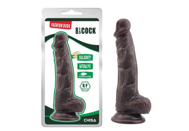 Ρεαλιστικό Ομοίωμα Πέους Με Βεντούζα - Chisa Novelties Fashion Dude Cock Brown 21cm