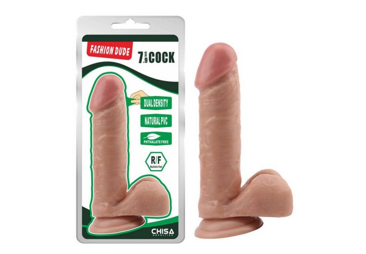 Ρεαλιστικό Ομοίωμα Πέους Με Βεντούζα - Chisa Novelties Fashion Dude Cock Flesh 19.5cm