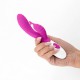 Μωβ Δονητής Rabbit 30 Ταχυτήτων & Λιπαντικό Κάνναβης - Gummie Rabbit Vibrator Purple With Waterbased Lubricant 20cm